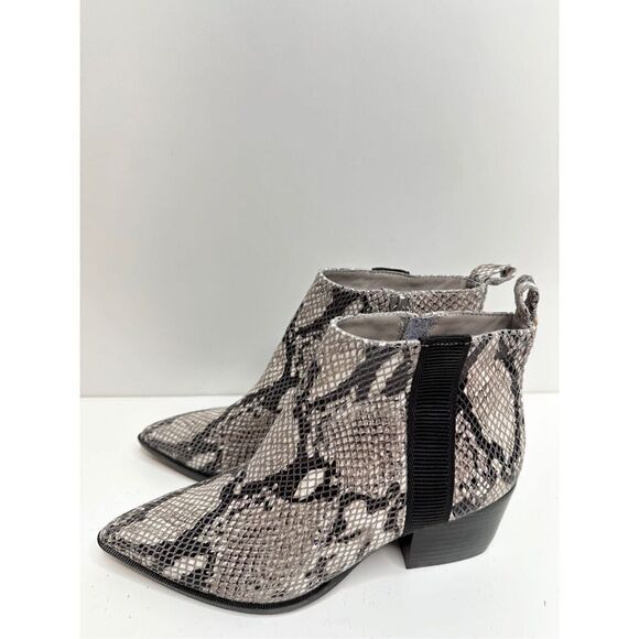 Linea Paolo Boots Size 5 Leather Snake Print Pointed Toe Booties New - Picture 3 of 11